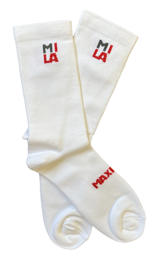 MAXIMUM Racing Socks in White Size M-L